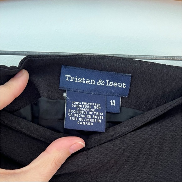 Tristan Pants Straight Wide Leg Black Vintage Tristan & Iseut - Picture 5 of 12